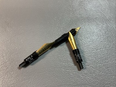 VINTAGE OSMIROID ROLATIP FOUNTAIN PEN NIBS LEFT HAND MEDIUMS (3) NEW. UK. (S996)