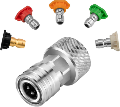 #ad Garden Hose to Pressure Washer Adapter with 5PCS Spray Nozzle Tips 3 4quot; GHT to $20.30