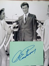 CLINT EASTWOOD HOLLYWOOD ROYALTY Genuine signed CARD  SUPERB   SPAGHETTI WESTERN