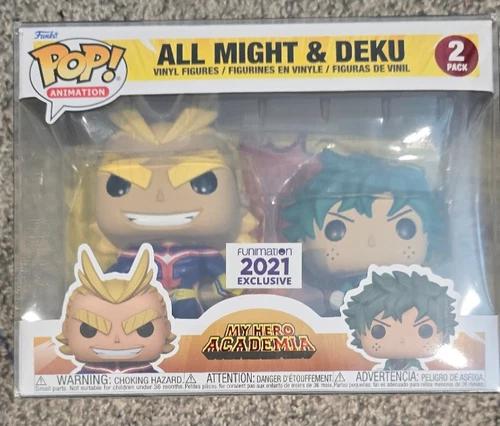 Funko Pop! My Hero Academia All Might & Deku 2 Pack Funimation w/Protector *New*