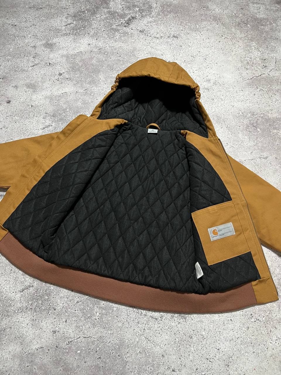Carhartt Kids Active Hooded Jacket Canvas Insulated Brown Youth Size M 10/12 image 6