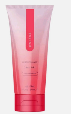 Pure Romance-GREAT HEAD- Oral Gel Pink Strawberry- Relax Throat, Curb Gag Reflex