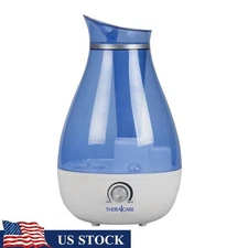 Cool Mist Ultrasonic Humidifier Medium Rooms No Filter 24 Hour Run Time 0.66 Gal