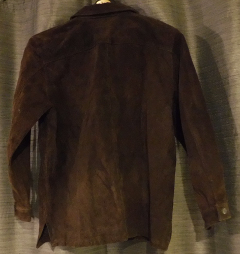 100 % LEDER BUTTON DOWN HEMD - GRÖSSE M BRAUN HERGESTELLT VON DANIELLE MARTIN - Bild 2 von 5