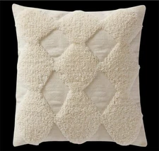 IKEA Jattebjork Cushion Cover Diamond Pattern, White, 26" x 26", 705.064.21, NWT