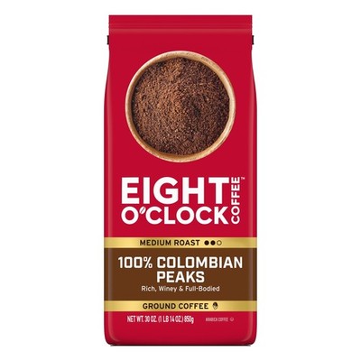 Coffee Medium Roast Ground 100% Colombian Peaks Coffee 30 oz