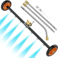 2-in-1 undercarriage Pressure Washer Attachment,24 Inch Water Broom w/7 Nozzles