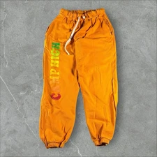Camp High Pants Mens Medium Orange Elastic Waistband Joggers Streetwear Graphic