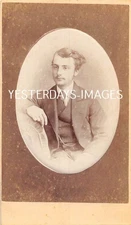 Cdv Card Younger Man Strange Hair G,Beale Spalding Studio Photograph (147)