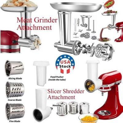 For KitchenAid Stand Mixer Meat Grinder Attachment & Slicer Shredder Accessories