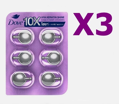 X3 DOVE HYA Keratin Shine Vitamin Daily Hair Care Vitamin Shiny Hair 6 Capsules