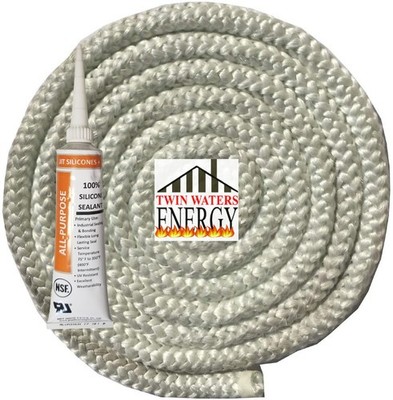 Jamestown J1000, J2000, J3000 Firebox Door Rope Gasket Seal Kit, 1/2'' x 8'