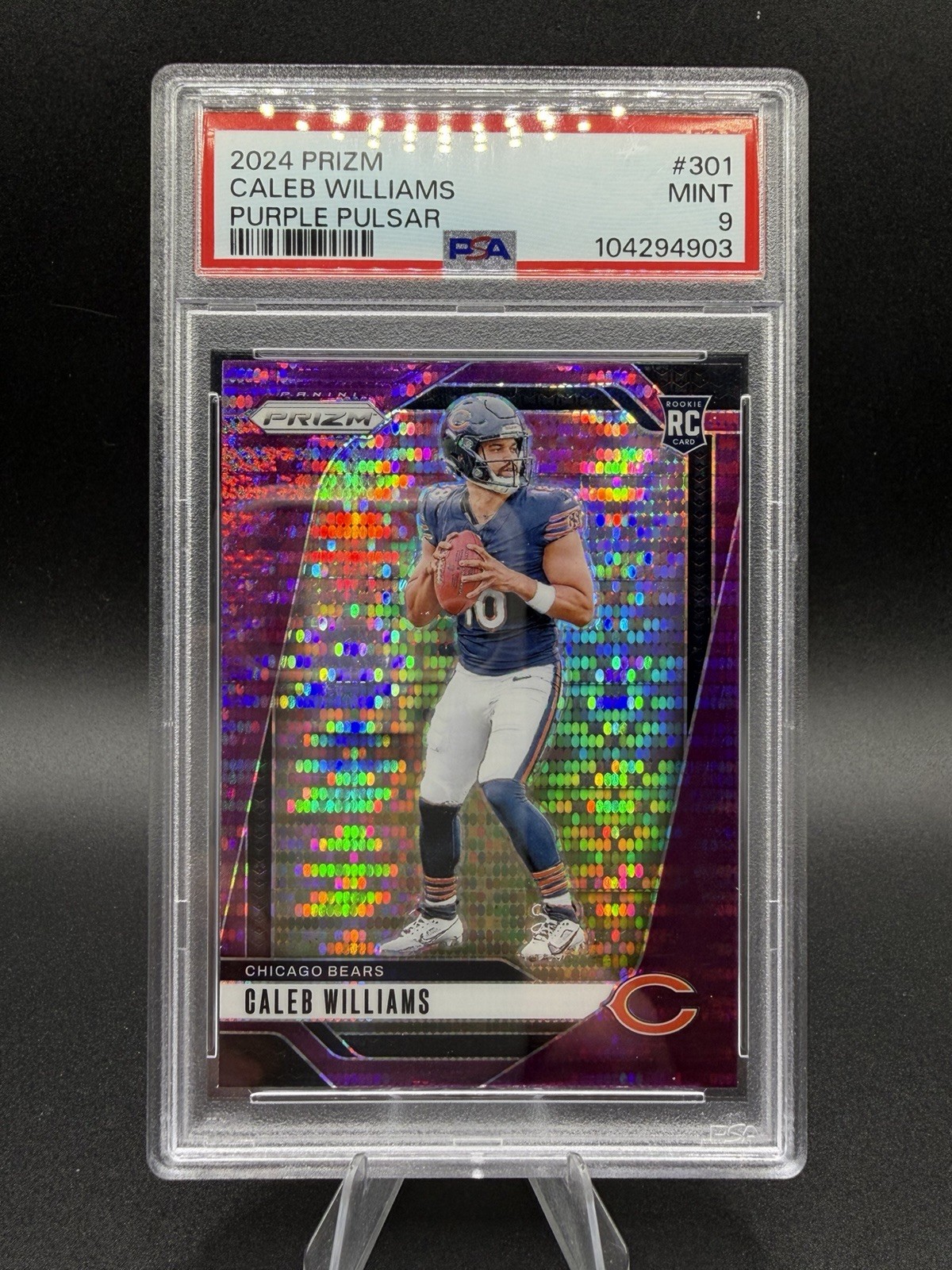 2024 Panini Prizm Caleb Williams Rookie #301 Purple Pulsar Prizm (RC) PSA 9