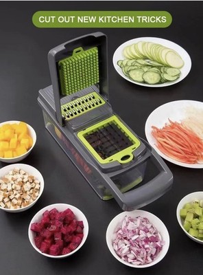 14 in einem Pro Series Würfel Zerkleinern Scheibe Gemüse Zerkleinerer Utensil