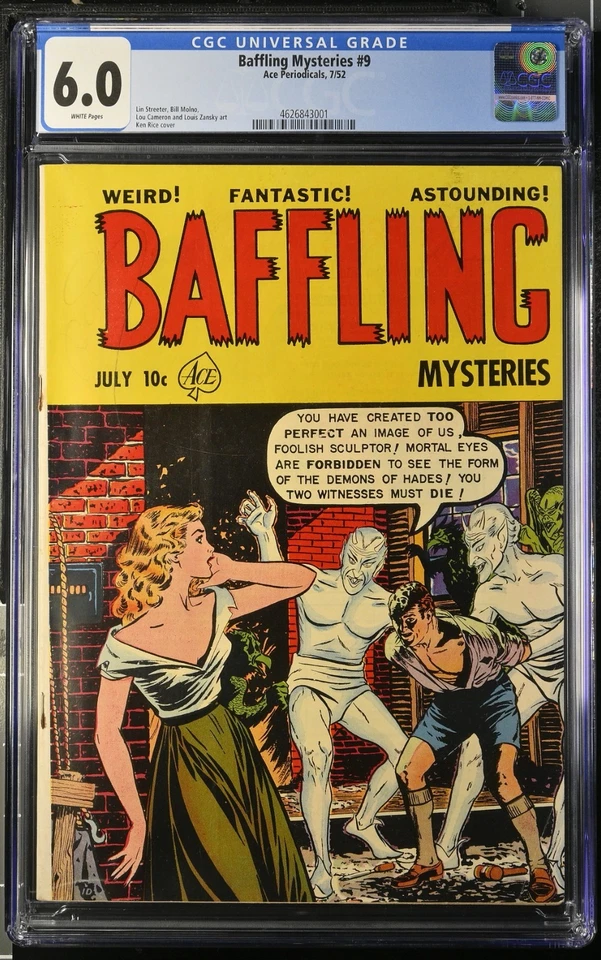Baffling Mysteries #9 | 1952 CGC 6.0 HTF WHITE PAGES | Pre Code Horror Demon Cvr - Image 2 of 3