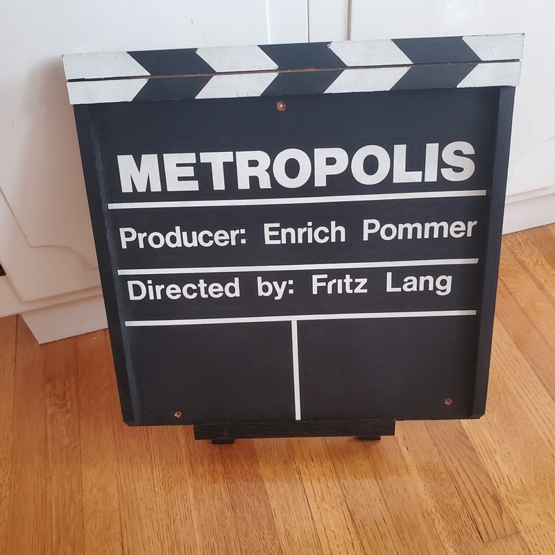 Vtg Movieland Wax Museum METROPOLIS Set Sign Clapboard Prop 2006 Auction SciFi