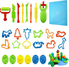 Knete Zubehör Set mit Knetmatte Presse und Werkzeugen für Kinder