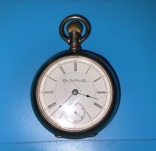 ⚠️ 1891 Elgin National Watch Co. Model 5 S18 17j 6Adj Damasked Silver Case ⏱️ - Picture 7 of 7