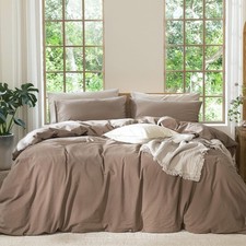 100  Organic Natural Cotton Duvet Cover with Zipper Closure Boho Bedding Set.