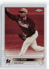 2022 Topps Chrome Sepia Refractor Rookie Zach Pop RC Miami Marlins #41