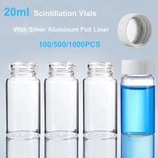 1000x20ml Scintillation Vials Transparent Borosilicate Glass Vials Counting Vial