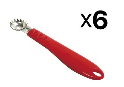 Norpro Stainless Steel Strawberry/Tomato Corer w/ Plastic Handle (6-Pack)