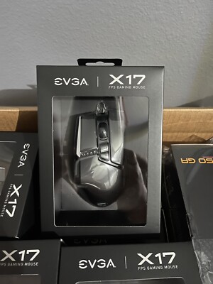 EVGA X17 Gaming Mouse, Wired, Black, Customizable 16,000 DPI. New/Factory Sealed