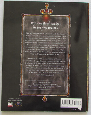 Original D&D Red Hand of Doom Adventure Module with Map 3E