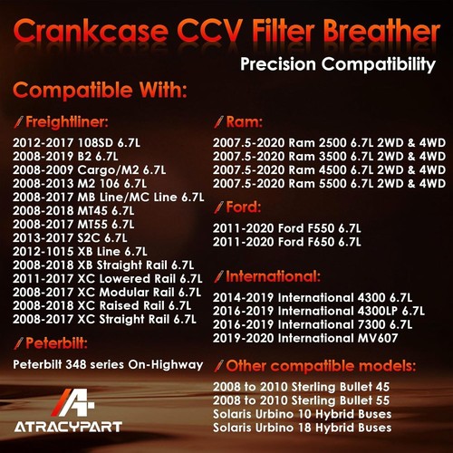 Repuesto de elemento de ventilación de filtro respirador CCV cárter para Ram 2500 3500 4500... - Imagen 4 de 8