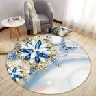 3D Blue Rhinestone Flower NA11809 Game Rug Mat Elegant Photo Carpet Mat Fay
