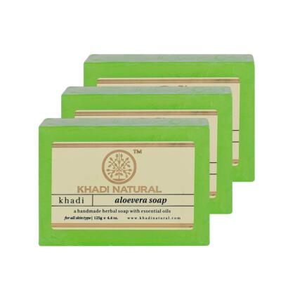 KHADI NATURAL Aloevera Handmade Soap 125g x 3 Pcs