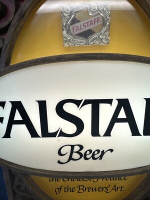 VINTAGE FALSTAFF BEER LIGHTED BAR SIGN MID CENTURY RED GLOW 14