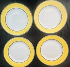HMQ27 BY HOME 4, 11” Blue/Yellow Dinner Plates Never Used