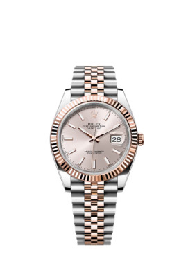 2025 Rolex Datejust 41 Everose Gold Jubilee Bracelet, Fluted Bezel, Sundust Dial