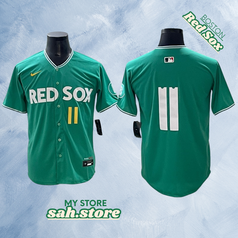 Boston Red Sox #11 Rafael Devers Green2 City Connect Men's Jersey Stitched