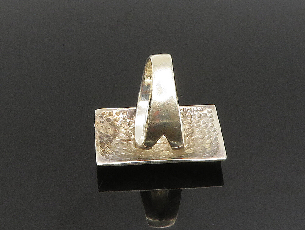 925 Sterling Silver  Vintage Rectangular Hammered… - image 5