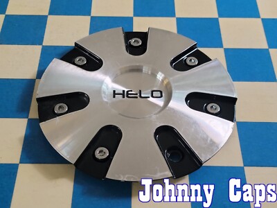 HELO Wheels # HE868L185-BAL. BLACK & SILVER METAL Wheel Center Cap [43] (QTY. 1)