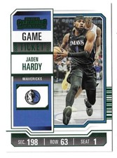 2023-24 Panini Contenders Jaden Hardy Game Ticket Green #51 Dallas Mavericks