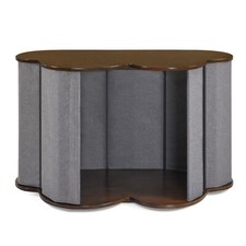 Lovupet Wooden Dog Crate Furniture, Cloud Shape End Table, Rubber Wood SW84