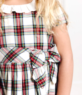 Girls HOPE & HENRY red green plaid Christmas dress 12 18 months NWT cotton  ivory | eBay