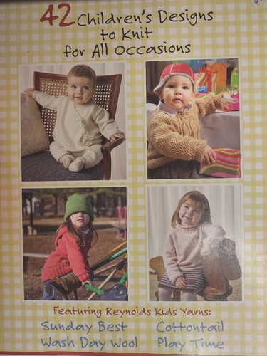 Reynolds Kids Knitting Pattern Book 42 All Occasion Designs Sweaters Hat Clothes - Picture 2 of 9