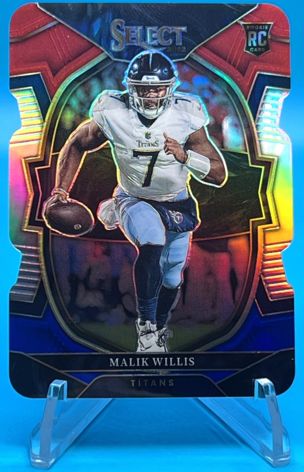 2022 Panini Select - Concourse Red & Blue Prizm Die-Cut #38 Malik Willis (RC)