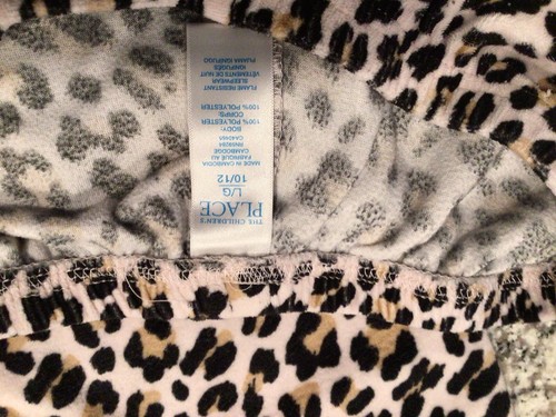 Childrens Place Girls Leopard Print Fleece Pajama Bottoms size 10/12 (L) - Picture 3 of 3