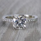 8mm Cushion Cut Moissanite Engagement Anniversary Gift Ring 925 Sterling Silver