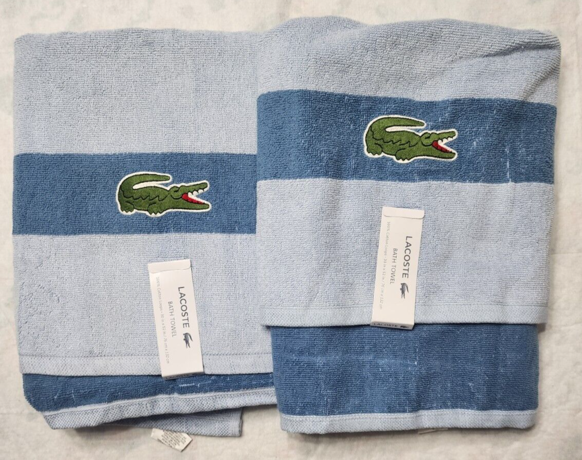 Lacoste Blue Bath Towel 100% Cotton 30