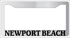 Chrome License Plate Frame  New City State Newport Beach Auto Accessory 2411