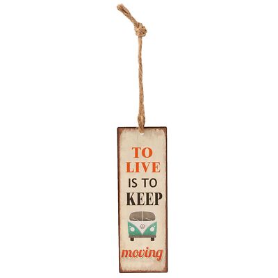 Metall Zitattafel - Wohnmobil ''Keep Moving'' - 5x15cm - Clayre & Eef Geschenk NEU