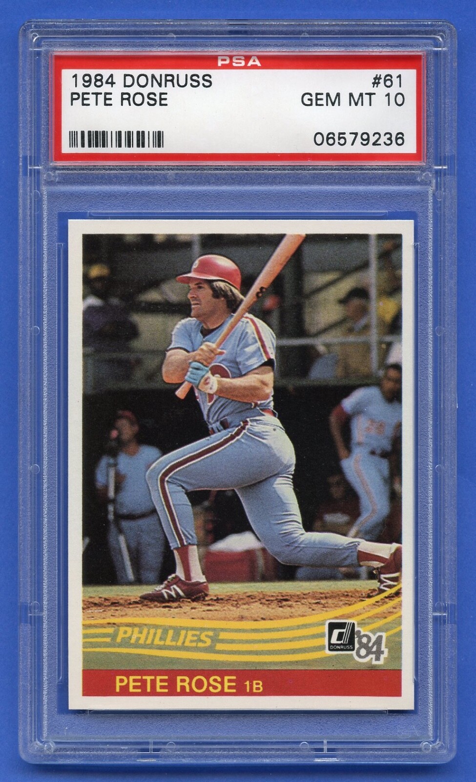 1984 PETE ROSE DONRUSS PSA 10 GEM MT DONRUSS PHILLIES SHARP CENTERED (#61) RZC