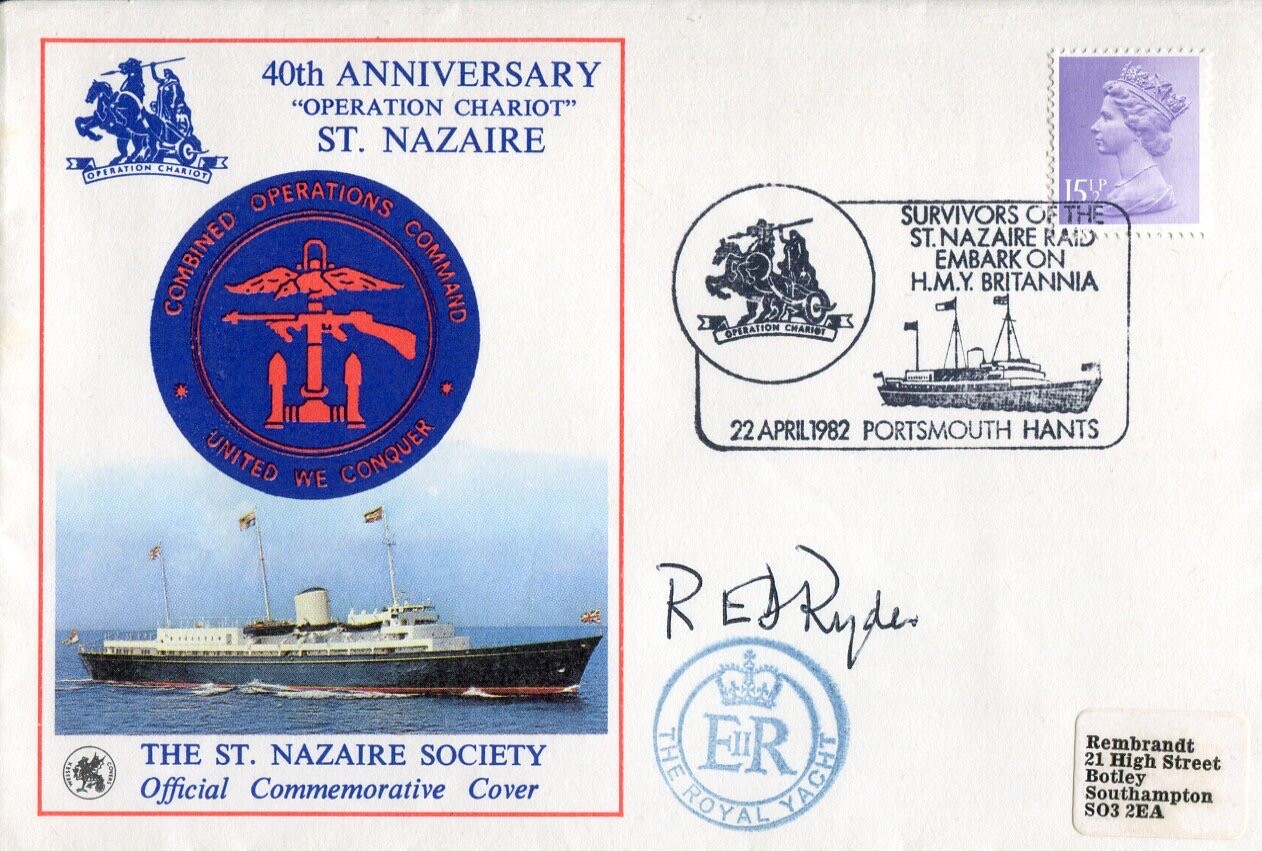WW2 St Nazaire raid commander R.E.D Ryder VC signed cover UACC DEALER