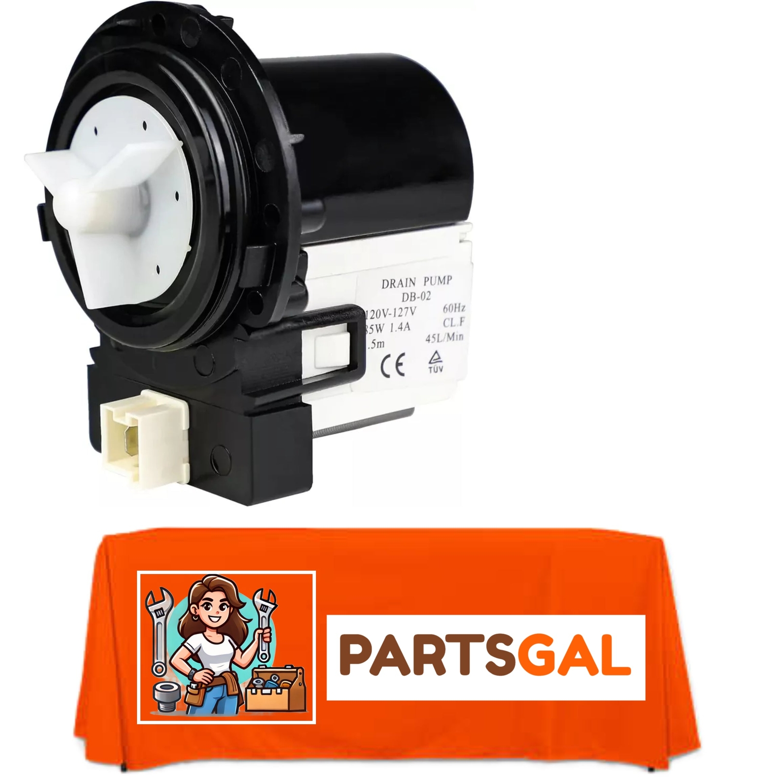 Samsung Front Load Washer Water Drain Pump Replacement Part 0962024-2-image